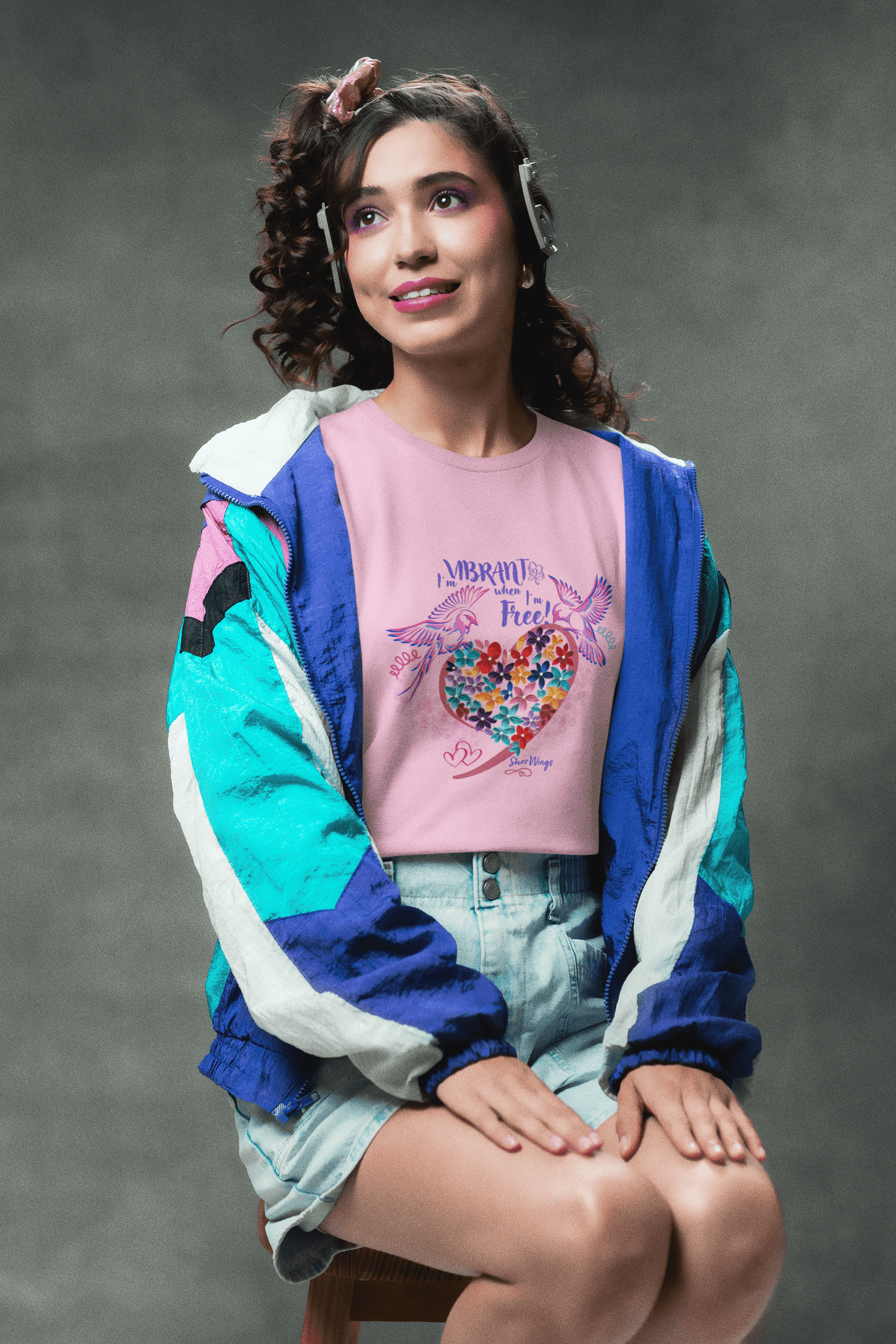 Shez Wings I am Vibrant Pink Top, Oversized T Shirt for Women