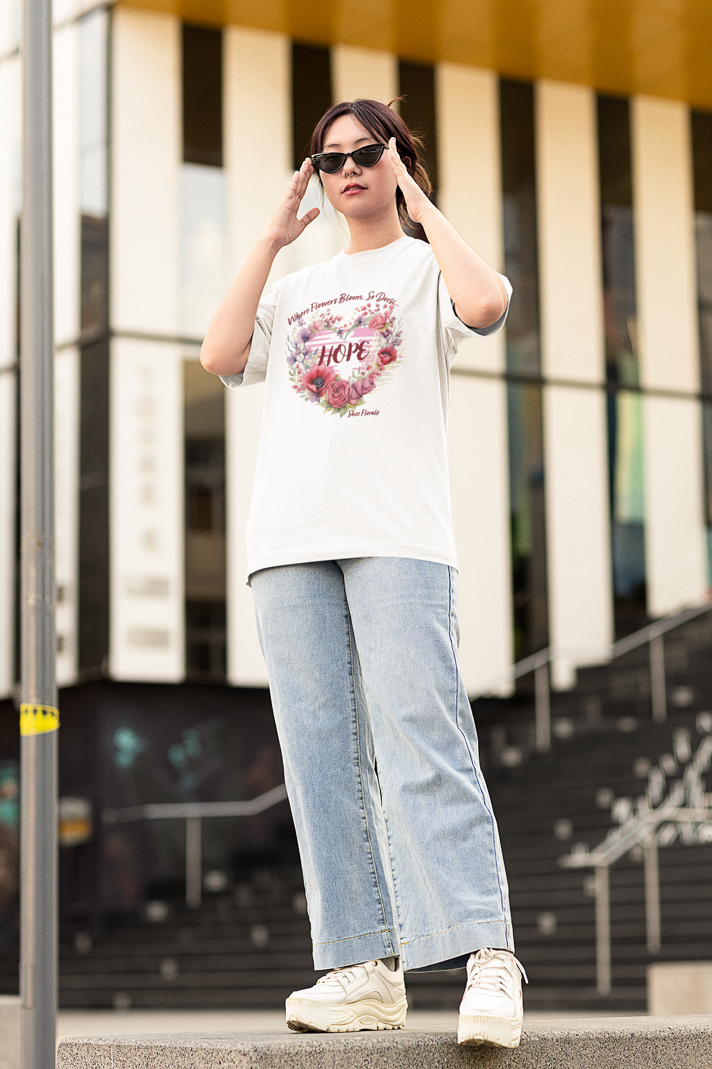 Shez Florals Oversized Loose Fit women Tshirts & Women Tops, Size : S , M, L, XL, 2XL, 3XL, 4XL, 5XL