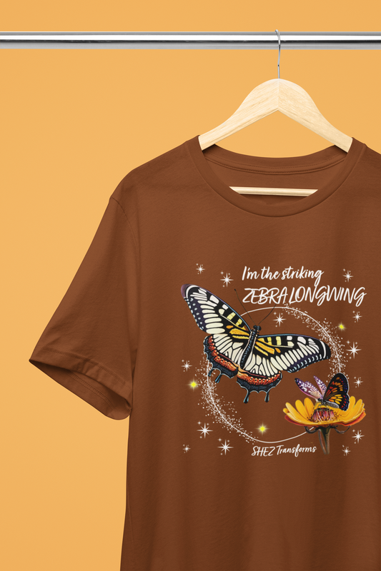 Shez Transforms ZebraLongwing Coffee Brown Oversized women Tshirts & Women Tops, Size : S , M, L, XL, 2XL, 3XL, 4XL, 5XL, Hanger Pose